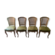 Suite de 4 chaises de style louis XV cannées assises en sky vert