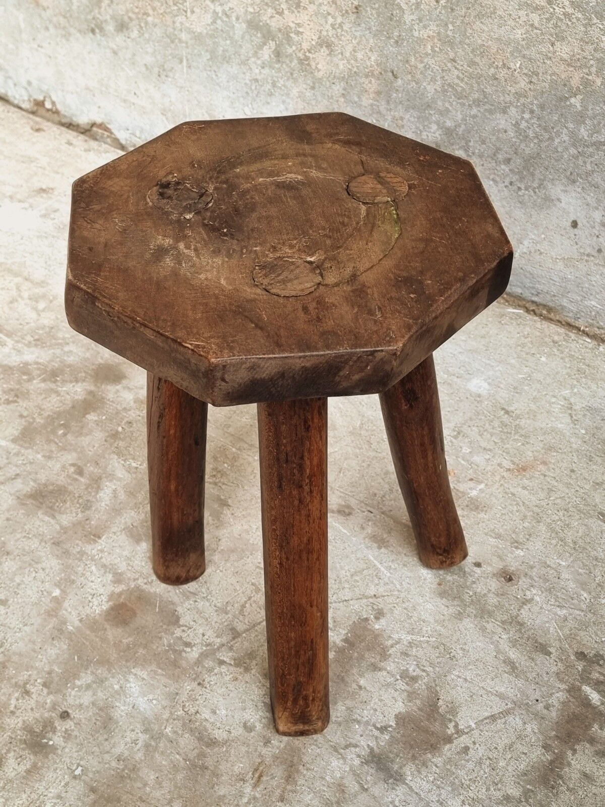 Old stool, side table French oak