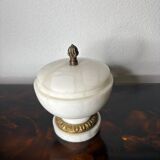 Alabaster and gilded bronze candy box