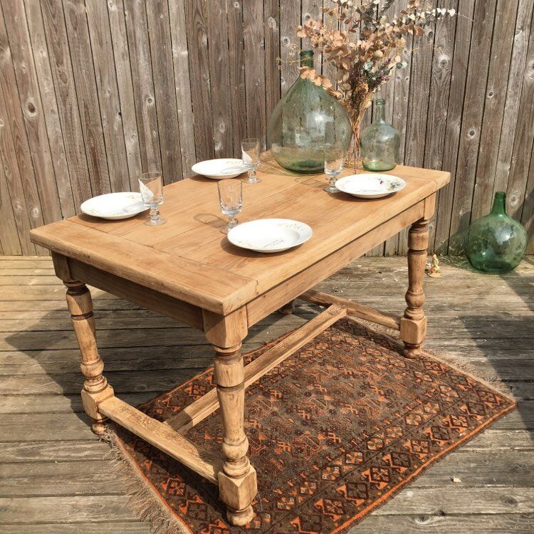 Raw wood farm table