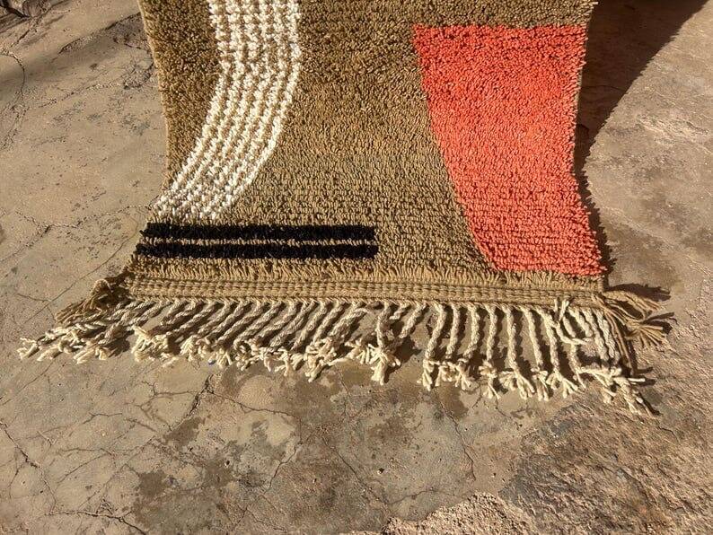 Petit tapis berbère fait main traditionnelle artisanale 100/200 cm