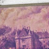 Small metal triptych mirror 42x15cm