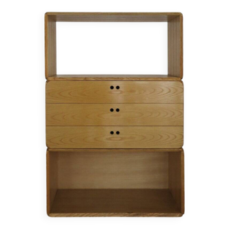 Italian Samara Series Modular Bookcase in Ash by Derk Jan De Vries for Maisa, 1970s