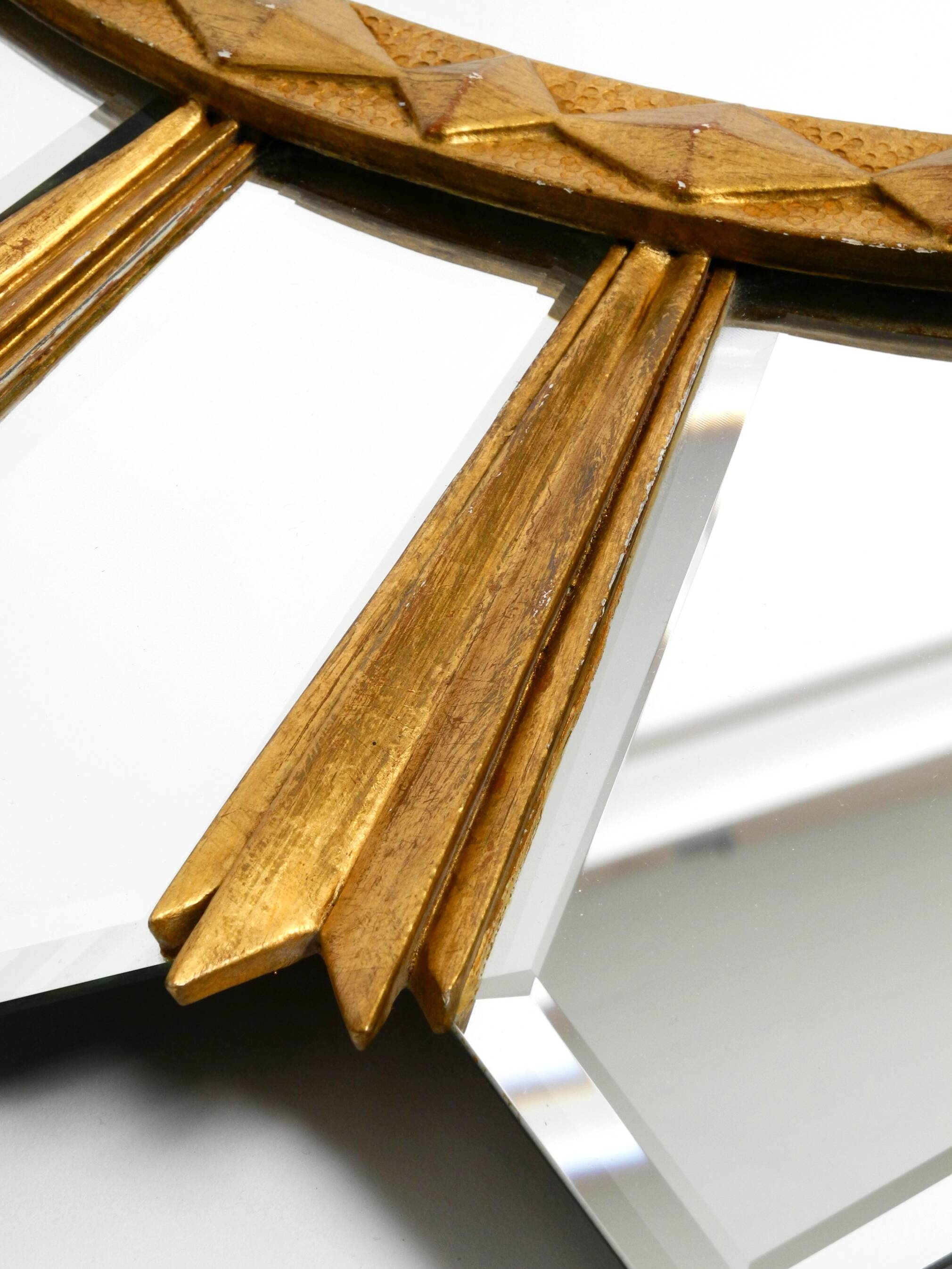 Large gilded Italian XXL Regency Sunburst Wall Mirror | diameter 93 cm