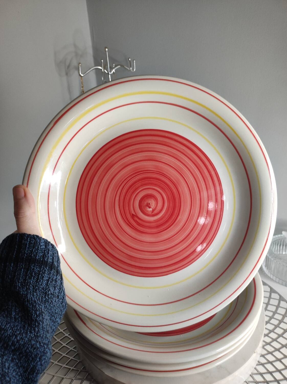 Colorful swirl dinner plates