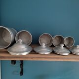 Spice pot boxes Trundle Aluminum Brass set of 5 Old vintage