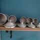 Spice pot boxes Trundle Aluminum Brass set of 5 Old vintage