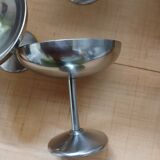 6 antique solid stainless steel ice cream cups