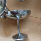 6 antique solid stainless steel ice cream cups