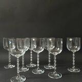 set of 8 genuine crystal wine glasses with Venetian beads
