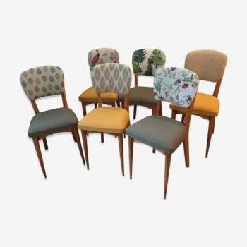 Suite of 6 vintage chairs