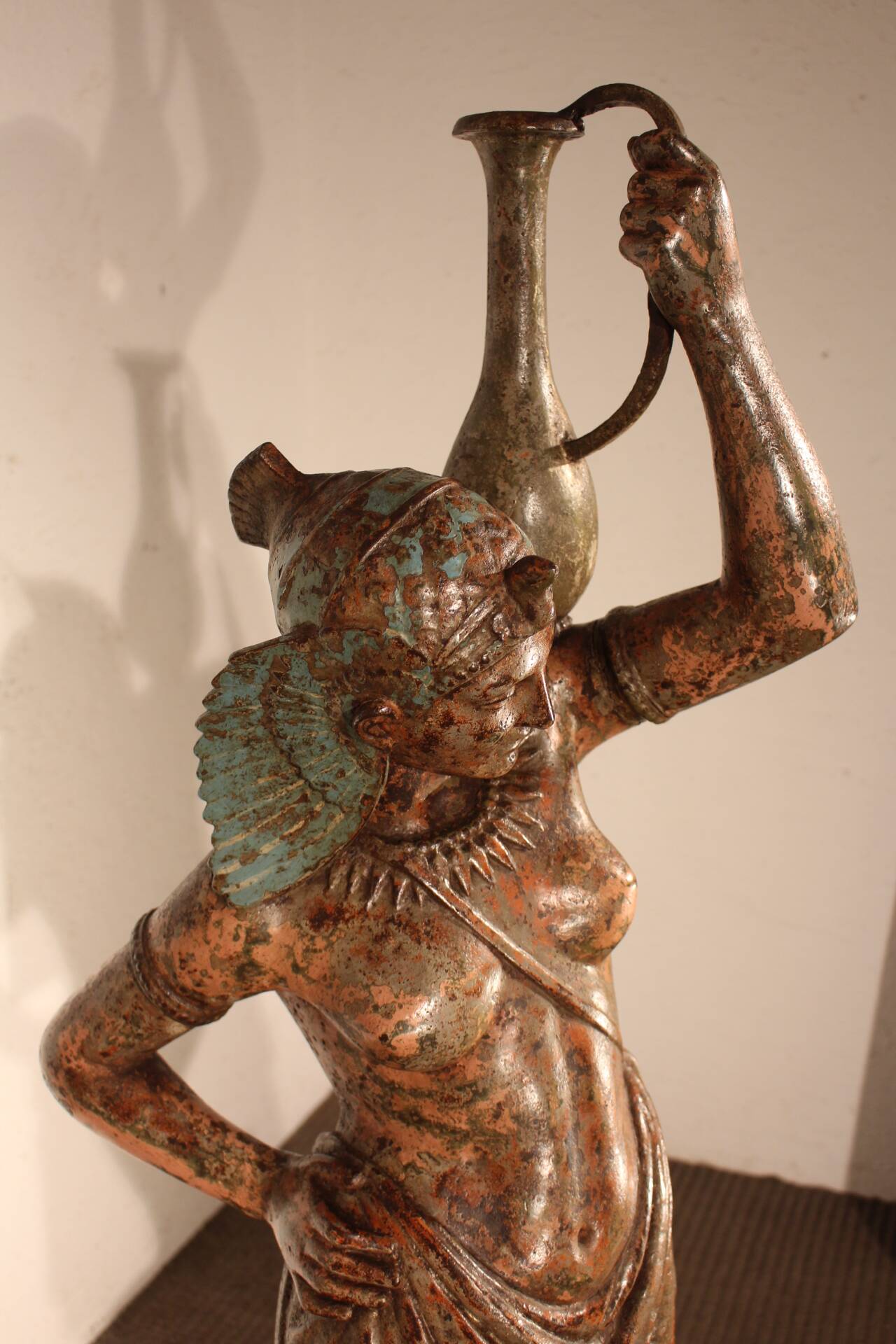 Pair of cast iron statues