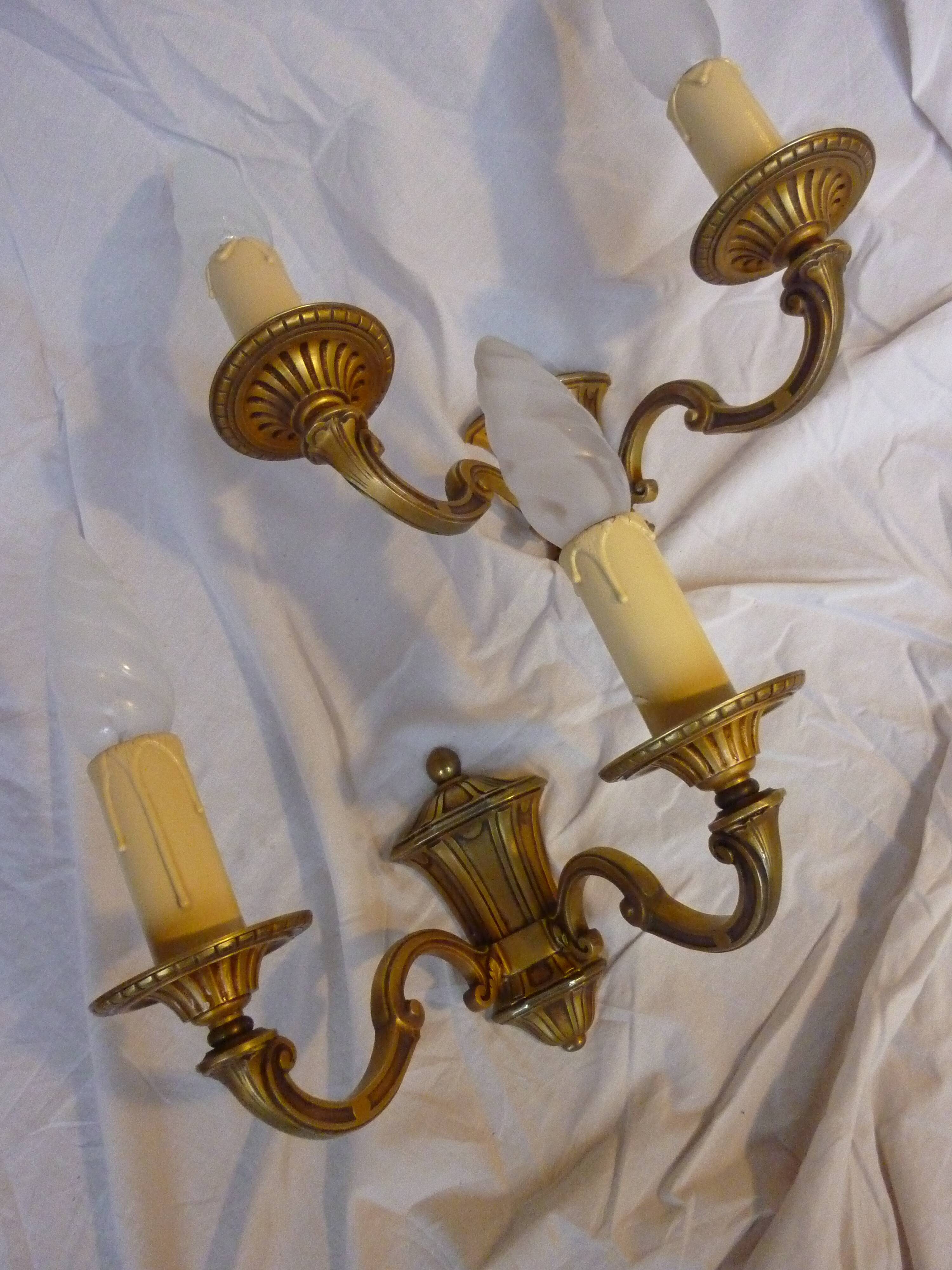 Two sconces Lucien Gau in bronze