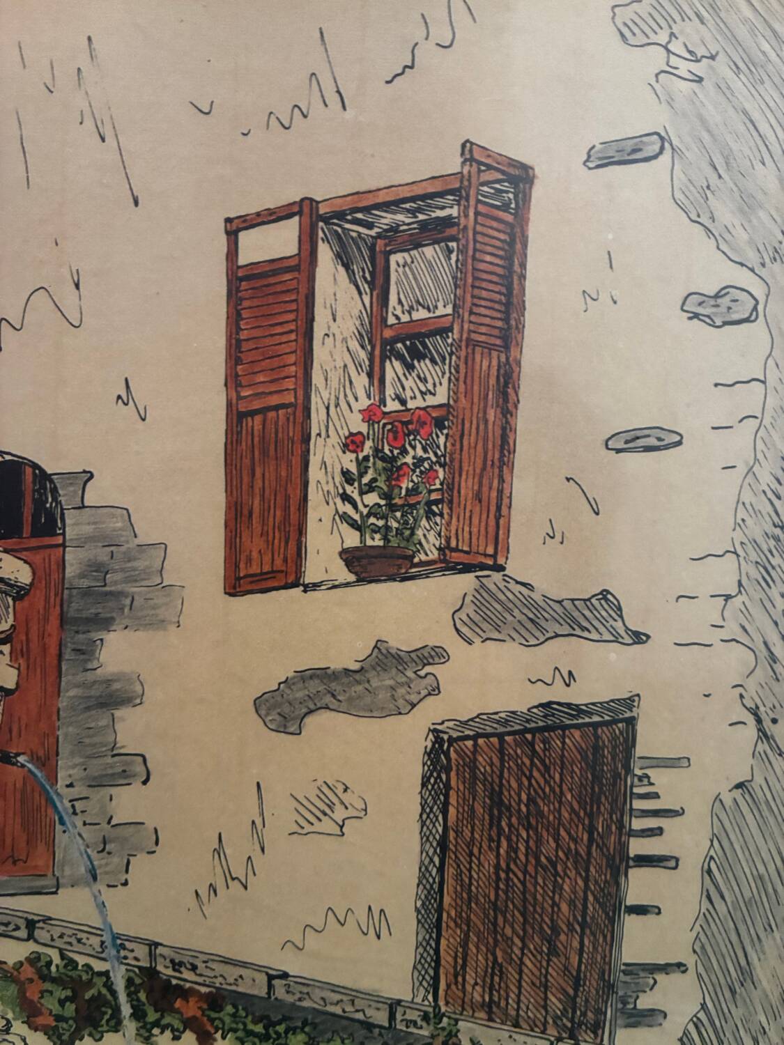 Painting Saint Paul de Vence, the old fountain, 20th century