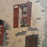 Painting Saint Paul de Vence, the old fountain, 20th century