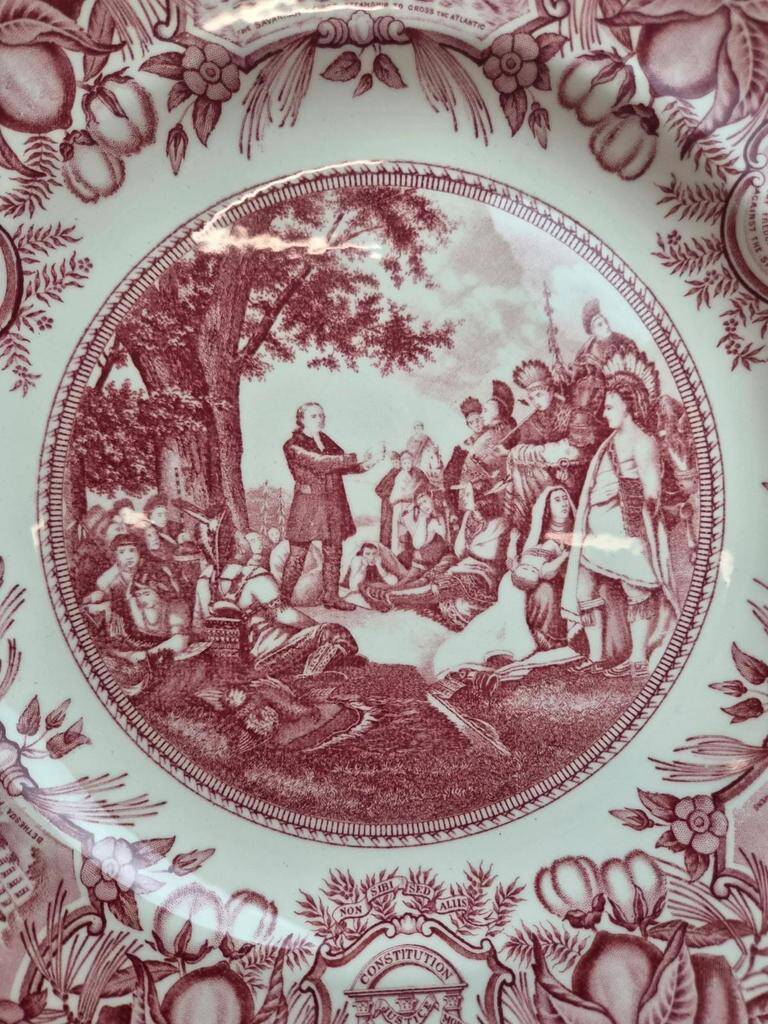 Set of 4 Wedgwood Georgia Historical Plates Mulberry England vintage