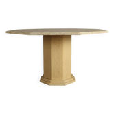 Table de salle à manger octogonale en travertin, Italie