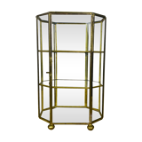 Miniature display case brass and glass, shelf