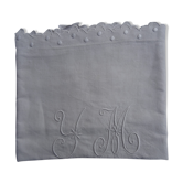 Very beautiful pillowcase in linen monogrammed YM