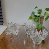 Glazen schaaltjes set van 3 model Noorderlicht of Revontulet Tauno Wirkkala