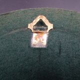 Small round mirror in earthenware- Cherry enamelled decoration - circa 1970