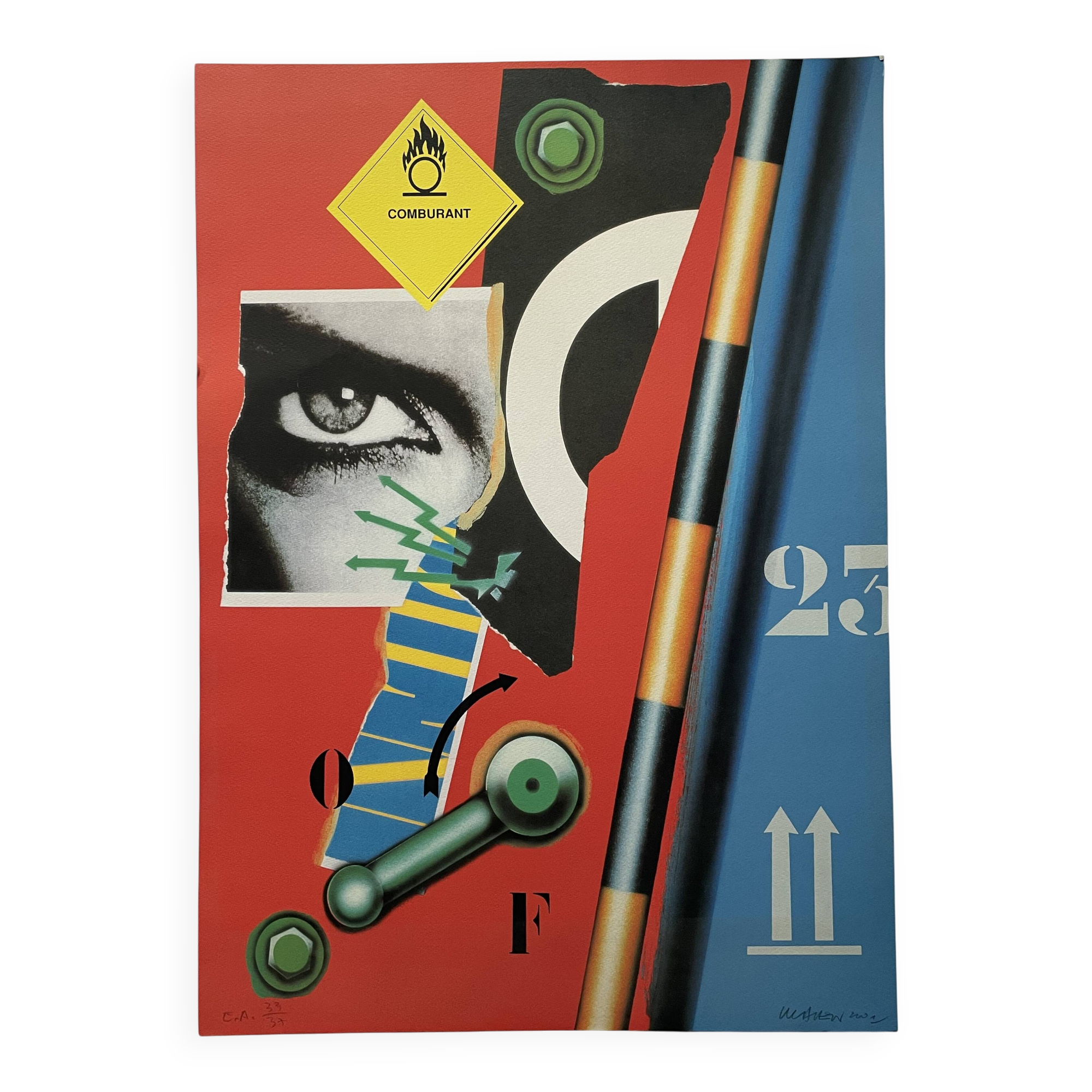 Peter Klasen Original Lithograph, signed in pencil by the artist