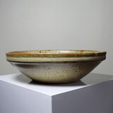 Large vintage stoneware fruit bowl from Puisaye attributed to Jean-Pierre Prudhomme.
