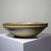 Large vintage stoneware fruit bowl from Puisaye attributed to Jean-Pierre Prudhomme.