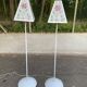 Pair of vintage mosaic glass lamps — Floral patterns
