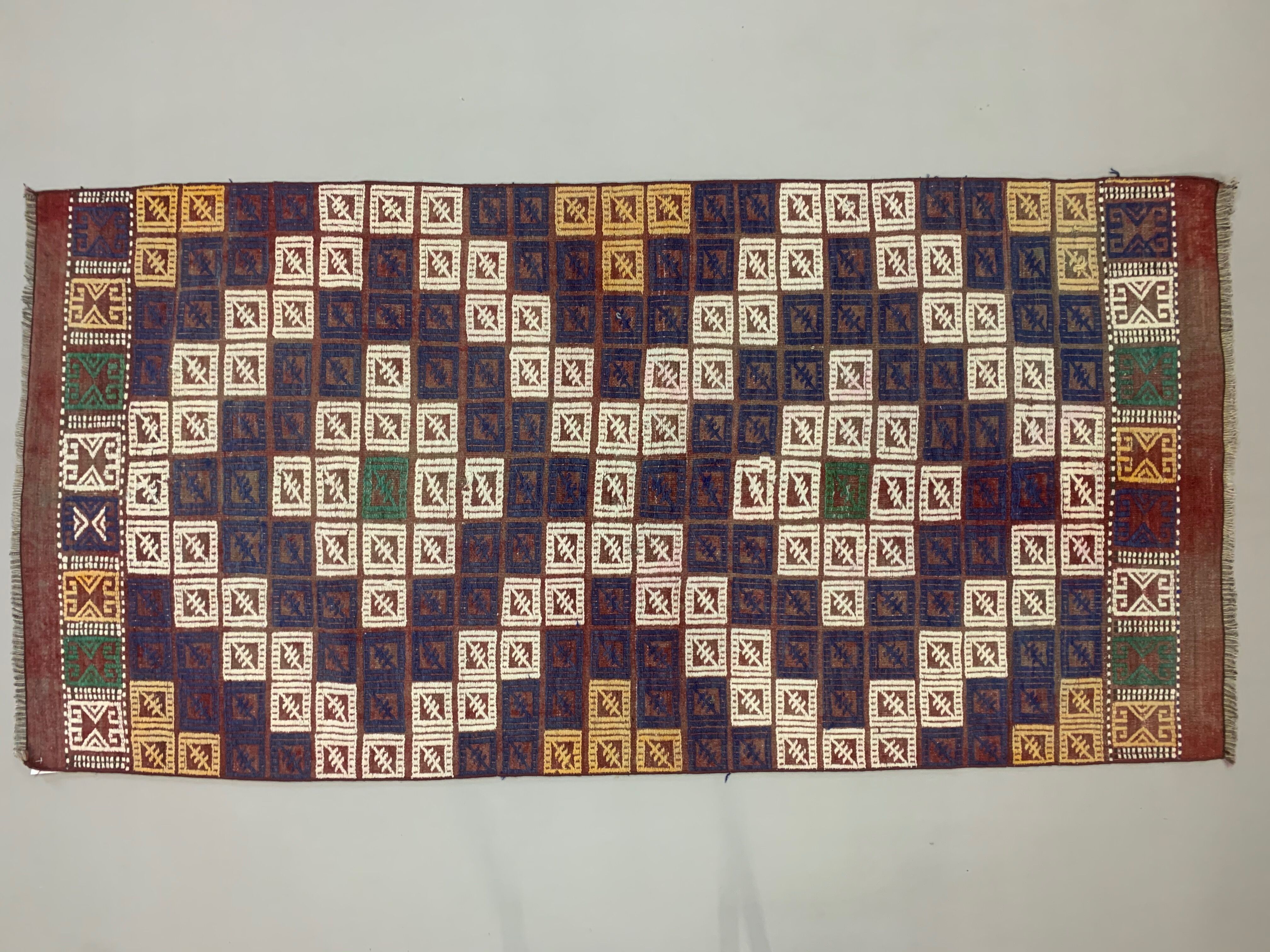 Old turkish kilim runner 210x101 cm, shabby chic, vintage, wool kelim, antique