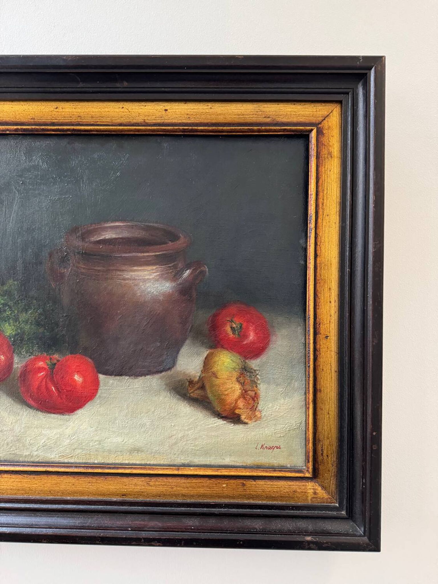 Tableau nature morte huile sur toile ancienne