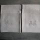 6 large antique damask napkins, monogrammed