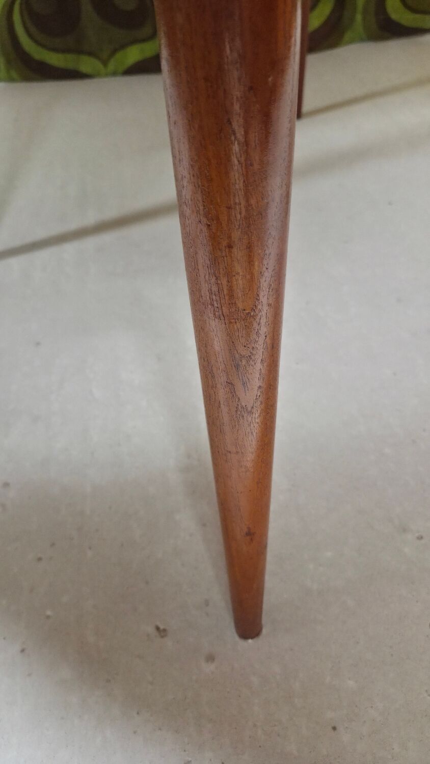 1960 stamped round teak dining table