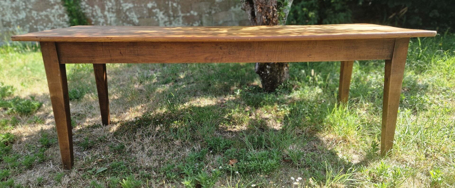 Old farmhouse table in cherry wood 204 x 81 cm