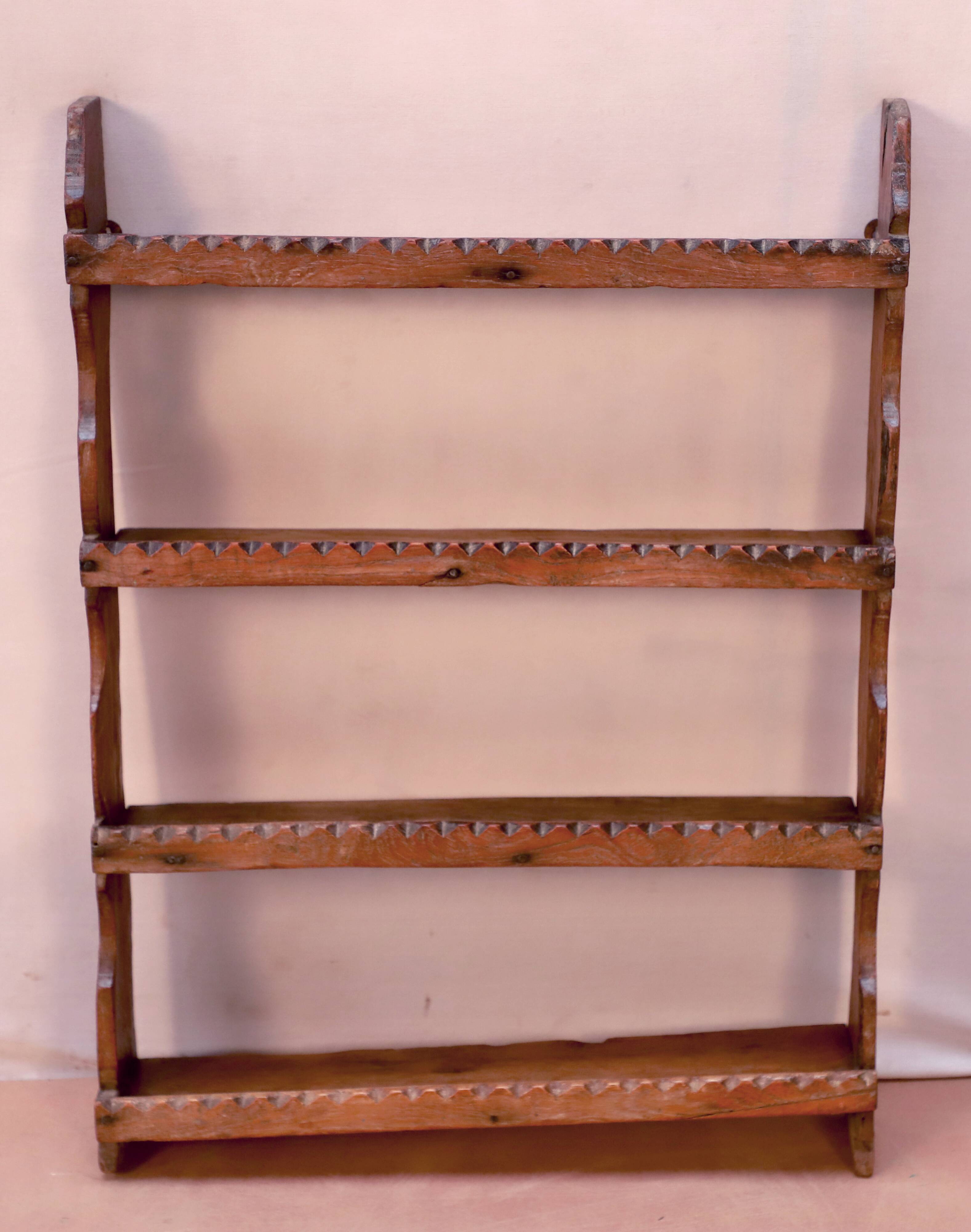 Burmese teak wall shelf
