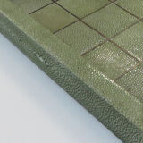 Plateau with green Galuchat grid with handles