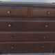 Antique chest of drawers from the 50s with 5 curved drawers, vintage old-style assembly and brass knobs