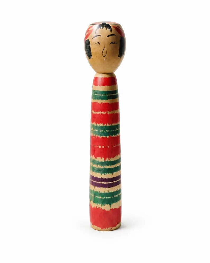 Vintage Japanese Kokeshi doll Naruko signed - Antique turned wood figurine craftsmanship Japan - Collectible item from the Showa period (1926–1989)