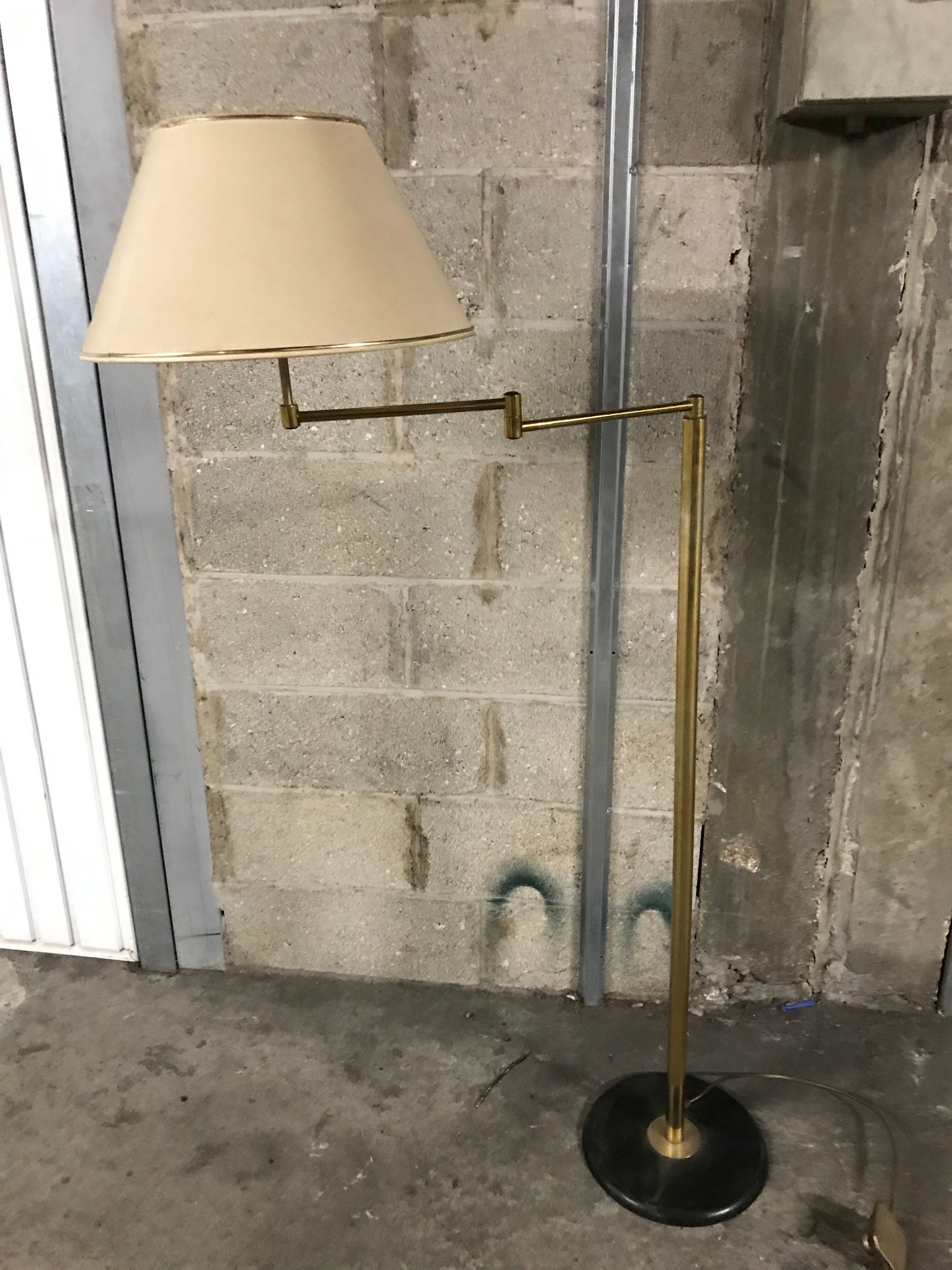 Floor lamp light brass 1970