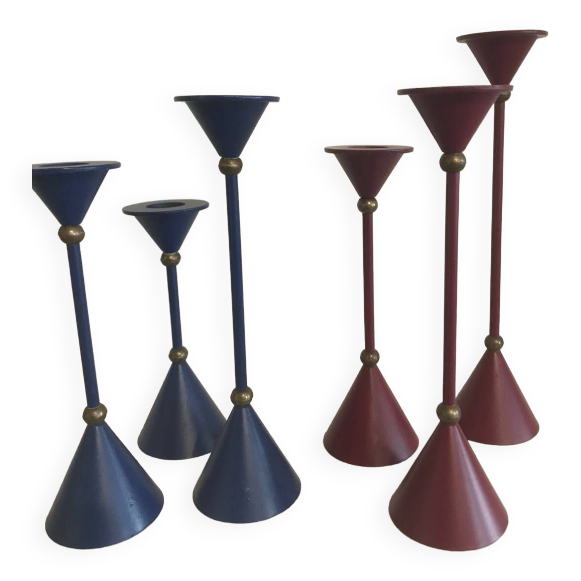 Vintage memphis design candle holders