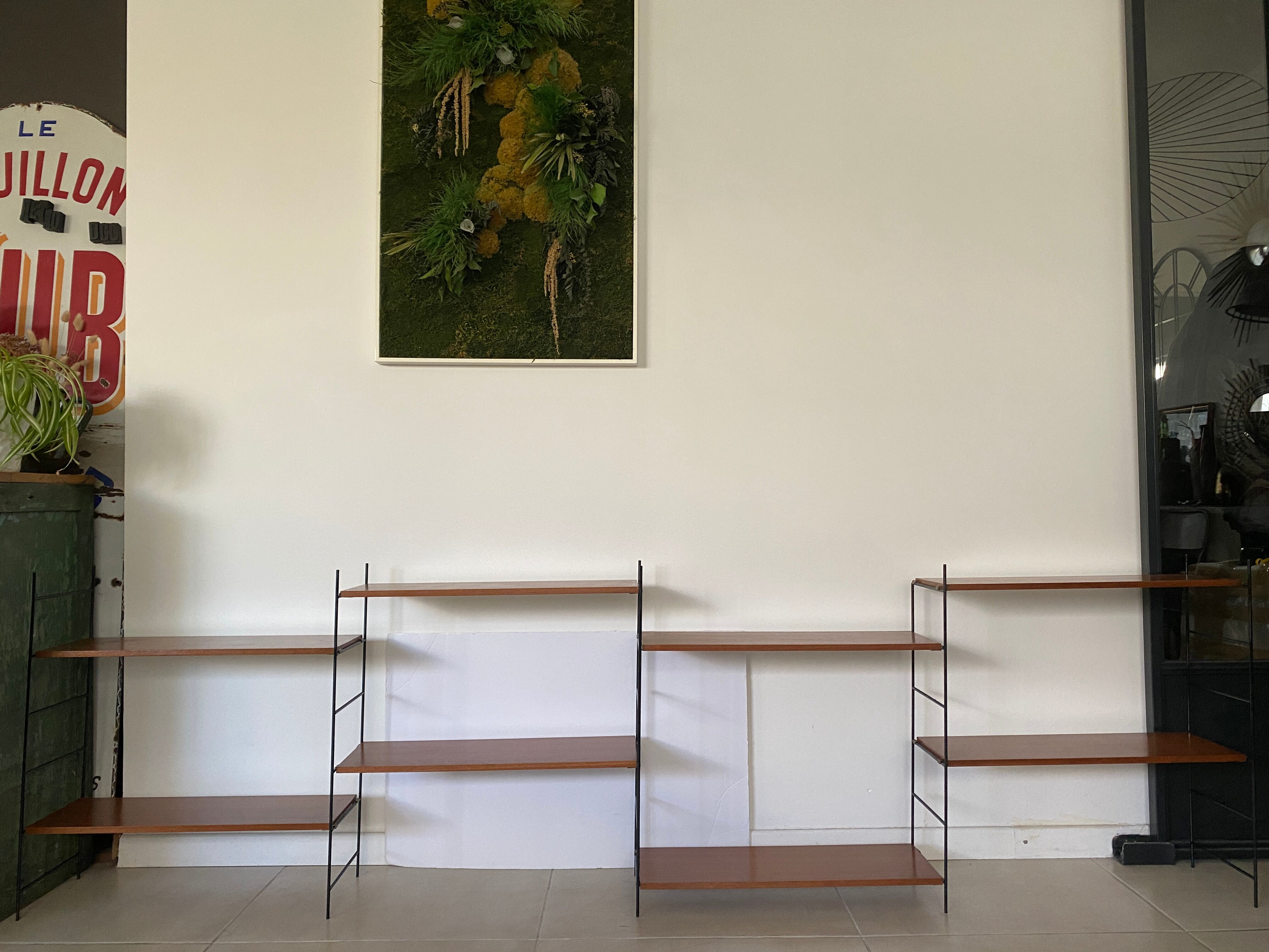 Vintage wooden string shelves