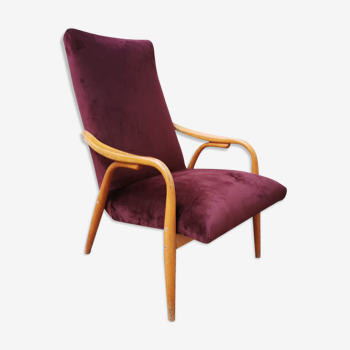 Fauteuil vintage en velours