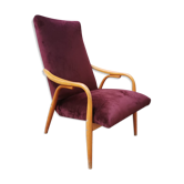 Fauteuil vintage en velours