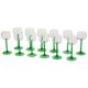 Set of 12 Vintage Luminarc Alsace Wine Glasses Thick Green Stems