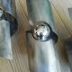 3 frosted steel sconces 70s