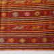 4x7 Red Orange Striped Handmade Wool Kilim Rug