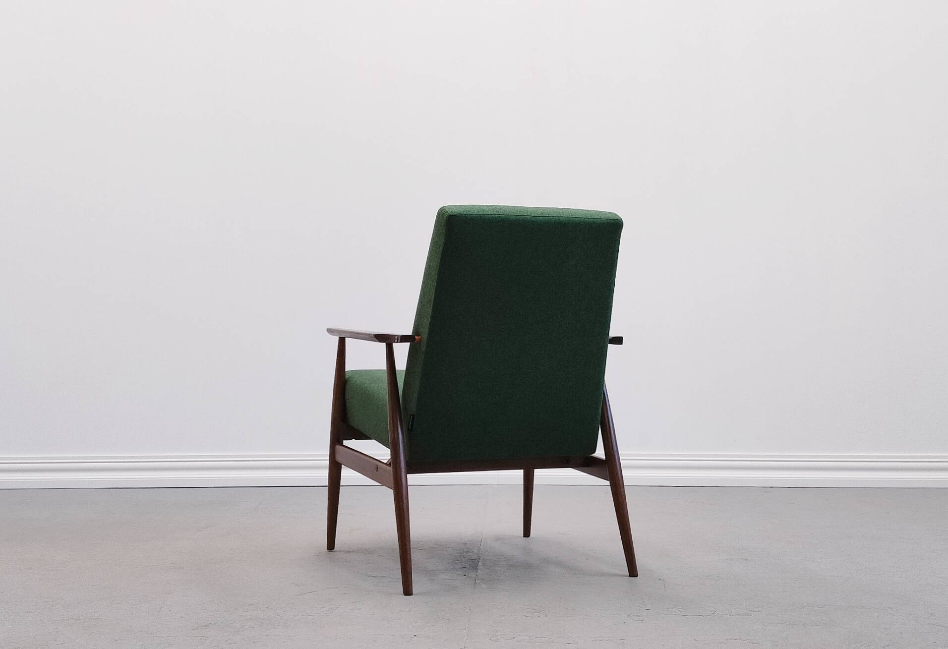 1960 Henryk Lis Mid Century Armchair in Green Tweed