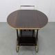 Italian mid-century bar cart with folding leaves, brass and wood