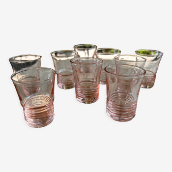 9 verres à liqueur shot rosé rose