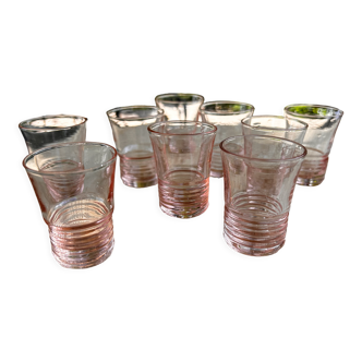 9 verres à liqueur shot rosé rose